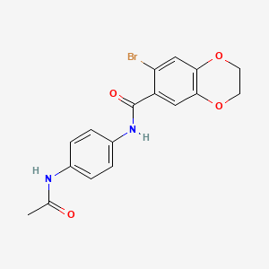 molecular formula C17H15BrN2O4 B15111731 N-[4-(acetylamino)phenyl]-7-bromo-2,3-dihydro-1,4-benzodioxine-6-carboxamide 