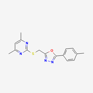 4,6-Dimethyl-2-({[5-(4-methylphenyl)-1,3,4-oxadiazol-2-yl]methyl}sulfanyl)pyrimidine