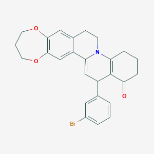 molecular formula C26H24BrNO3 B15111742 4-(3-bromophenyl)-17,21-dioxa-11-azapentacyclo[12.9.0.02,11.05,10.016,22]tricosa-1(23),2,5(10),14,16(22)-pentaen-6-one 