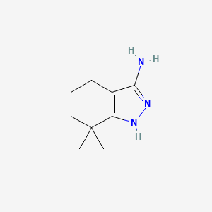 molecular formula C9H15N3 B15111790 2H-Indazol-3-amine, 4,5,6,7-tetrahydro-7,7-dimethyl- CAS No. 1785763-35-0