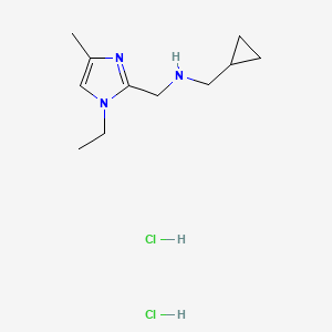 molecular formula C11H21Cl2N3 B15111810 1-cyclopropyl-N-[(1-ethyl-4-methyl-1H-imidazol-2-yl)methyl]methanamine 