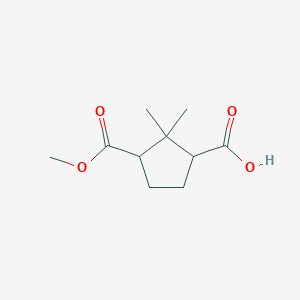 molecular formula C10H16O4 B15111813 3-(Methoxycarbonyl)-2,2-dimethylcyclopentane-1-carboxylic acid 