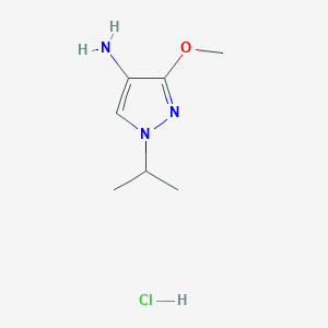 molecular formula C7H14ClN3O B15111827 3-Methoxy-1-propan-2-ylpyrazol-4-amine;hydrochloride 