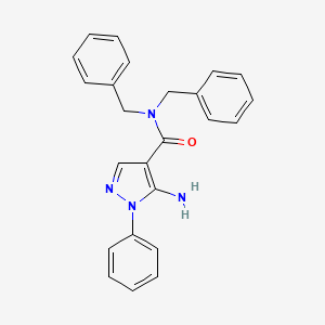 molecular formula C24H22N4O B15111847 (5-amino-1-phenylpyrazol-4-yl)-N,N-bisbenzylcarboxamide 