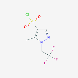 molecular formula C6H6ClF3N2O2S B15111873 5-Methyl-1-(2,2,2-trifluoroethyl)-1H-pyrazole-4-sulfonyl chloride 