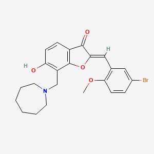 molecular formula C23H24BrNO4 B15111957 (2Z)-7-(azepan-1-ylmethyl)-2-(5-bromo-2-methoxybenzylidene)-6-hydroxy-1-benzofuran-3(2H)-one 