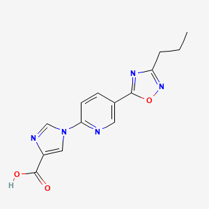 1-[5-(3-propyl-1,2,4-oxadiazol-5-yl)pyridin-2-yl]-1H-imidazole-4-carboxylic acid