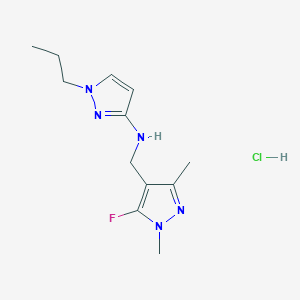 N-[(5-fluoro-1,3-dimethylpyrazol-4-yl)methyl]-1-propylpyrazol-3-amine;hydrochloride