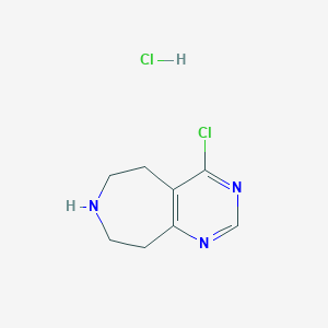 molecular formula C8H11Cl2N3 B1511201 4-Chloro-6,7,8,9-tetrahydro-5H-pyrimido[5,4-d]azepine hydrochloride CAS No. 1057338-58-5