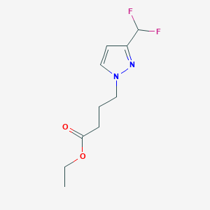 molecular formula C10H14F2N2O2 B15112021 Ethyl 4-[3-(difluoromethyl)-1H-pyrazol-1-yl]butanoate 