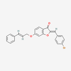 molecular formula C24H17BrO3 B15112037 (2Z)-2-(4-bromobenzylidene)-6-{[(2E)-3-phenylprop-2-en-1-yl]oxy}-1-benzofuran-3(2H)-one 