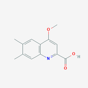 molecular formula C13H13NO3 B15112045 2-Quinolinecarboxylic acid, 4-methoxy-6,7-dimethyl- CAS No. 1355229-29-6