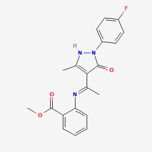 methyl 2-({(1Z)-1-[1-(4-fluorophenyl)-3-methyl-5-oxo-1,5-dihydro-4H-pyrazol-4-ylidene]ethyl}amino)benzoate