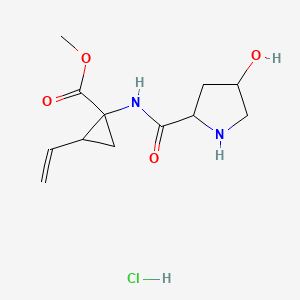 methyl 2-ethenyl-1-[(4-hydroxypyrrolidine-2-carbonyl)amino]cyclopropane-1-carboxylate;hydrochloride