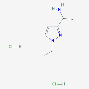 molecular formula C7H15Cl2N3 B15112104 1-(1-Ethyl-1H-pyrazol-3-yl)ethanamine dihydrochloride 