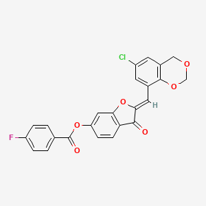 molecular formula C24H14ClFO6 B15112123 (2Z)-2-[(6-chloro-4H-1,3-benzodioxin-8-yl)methylidene]-3-oxo-2,3-dihydro-1-benzofuran-6-yl 4-fluorobenzoate 