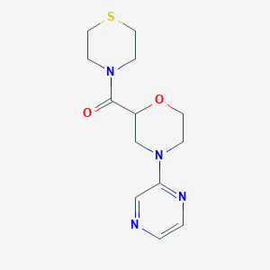 molecular formula C13H18N4O2S B15112132 4-(Pyrazin-2-yl)-2-(thiomorpholine-4-carbonyl)morpholine 