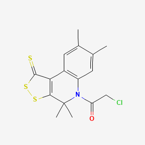 2-chloro-1-(4,4,7,8-tetramethyl-1-sulfanylidenedithiolo[3,4-c]quinolin-5-yl)ethanone