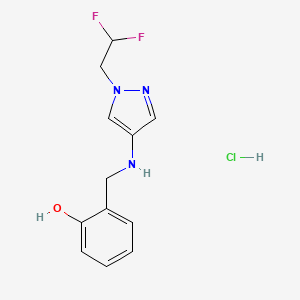 molecular formula C12H14ClF2N3O B15112155 2-[[[1-(2,2-Difluoroethyl)pyrazol-4-yl]amino]methyl]phenol;hydrochloride 