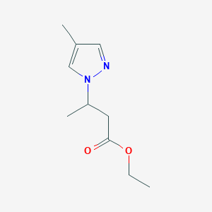 molecular formula C10H16N2O2 B15112166 Ethyl 3-(4-methyl-1H-pyrazol-1-yl)butanoate 