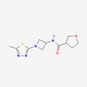 molecular formula C11H16N4O2S B15112175 N-[1-(5-methyl-1,3,4-thiadiazol-2-yl)azetidin-3-yl]oxolane-3-carboxamide 