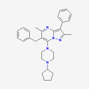 6-Benzyl-7-(4-cyclopentylpiperazin-1-yl)-2,5-dimethyl-3-phenylpyrazolo[1,5-a]pyrimidine