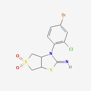 molecular formula C11H10BrClN2O2S2 B15112217 3-(4-bromo-2-chlorophenyl)tetrahydrothieno[3,4-d][1,3]thiazol-2(3H)-imine 5,5-dioxide 