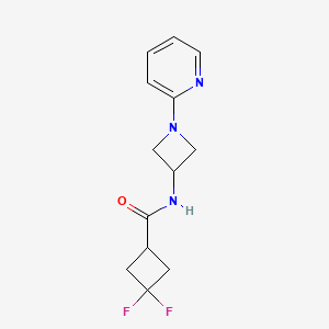 molecular formula C13H15F2N3O B15112247 3,3-difluoro-N-[1-(pyridin-2-yl)azetidin-3-yl]cyclobutane-1-carboxamide 