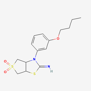 molecular formula C15H20N2O3S2 B15112259 3-(3-butoxyphenyl)tetrahydrothieno[3,4-d][1,3]thiazol-2(3H)-imine 5,5-dioxide 