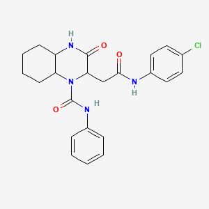 molecular formula C23H25ClN4O3 B15112335 2-{2-[(4-chlorophenyl)amino]-2-oxoethyl}-3-oxo-N-phenyloctahydroquinoxaline-1(2H)-carboxamide CAS No. 1025032-19-2