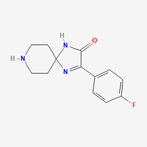 molecular formula C13H14FN3O B15112342 3-(4-Fluorophenyl)-1,4,8-triazaspiro[4.5]dec-3-en-2-one 