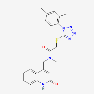 2-{[1-(2,4-dimethylphenyl)-1H-tetrazol-5-yl]sulfanyl}-N-[(2-hydroxyquinolin-4-yl)methyl]-N-methylacetamide