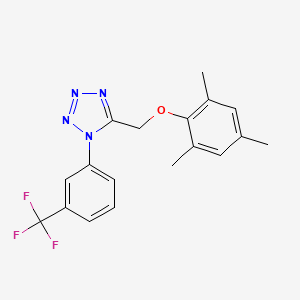 molecular formula C18H17F3N4O B15112352 1-[3-(trifluoromethyl)phenyl]-5-[(2,4,6-trimethylphenoxy)methyl]-1H-tetrazole 