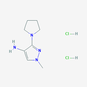 molecular formula C8H16Cl2N4 B15112407 1-methyl-3-pyrrolidin-1-yl-1H-pyrazol-4-amine 