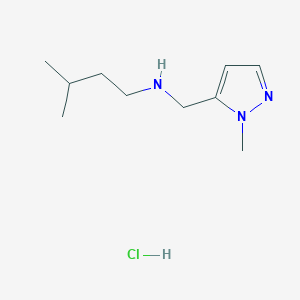 molecular formula C10H20ClN3 B15112481 3-methyl-N-[(1-methyl-1H-pyrazol-5-yl)methyl]butan-1-amine 