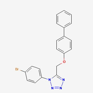 molecular formula C20H15BrN4O B15112510 5-[(biphenyl-4-yloxy)methyl]-1-(4-bromophenyl)-1H-tetrazole 