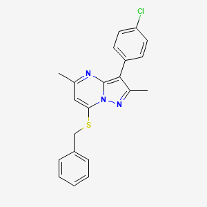 7-(Benzylsulfanyl)-3-(4-chlorophenyl)-2,5-dimethylpyrazolo[1,5-a]pyrimidine