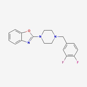 molecular formula C18H17F2N3O B15112582 2-{4-[(3,4-Difluorophenyl)methyl]piperazin-1-yl}-1,3-benzoxazole 