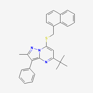 5-Tert-butyl-2-methyl-7-[(naphthalen-1-ylmethyl)sulfanyl]-3-phenylpyrazolo[1,5-a]pyrimidine