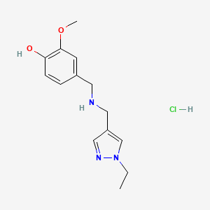 molecular formula C14H20ClN3O2 B15112587 4-[[(1-Ethylpyrazol-4-yl)methylamino]methyl]-2-methoxyphenol;hydrochloride 