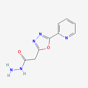 molecular formula C9H9N5O2 B15112632 2-[5-(Pyridin-2-yl)-1,3,4-oxadiazol-2-yl]acetohydrazide 