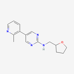 molecular formula C15H18N4O B15112659 5-(2-methylpyridin-3-yl)-N-[(oxolan-2-yl)methyl]pyrimidin-2-amine 