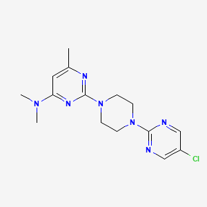 molecular formula C15H20ClN7 B15112662 2-[4-(5-chloropyrimidin-2-yl)piperazin-1-yl]-N,N,6-trimethylpyrimidin-4-amine 