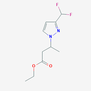 molecular formula C10H14F2N2O2 B15112675 Ethyl 3-[3-(difluoromethyl)-1H-pyrazol-1-yl]butanoate 