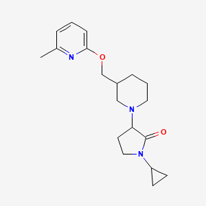 molecular formula C19H27N3O2 B15112696 1-Cyclopropyl-3-(3-{[(6-methylpyridin-2-yl)oxy]methyl}piperidin-1-yl)pyrrolidin-2-one 