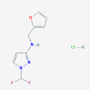 molecular formula C9H10ClF2N3O B15112700 1-(difluoromethyl)-N-(2-furylmethyl)-1H-pyrazol-3-amine 