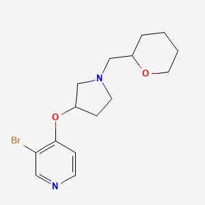 molecular formula C15H21BrN2O2 B15112708 3-Bromo-4-({1-[(oxan-2-yl)methyl]pyrrolidin-3-yl}oxy)pyridine 