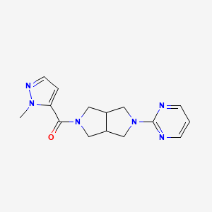 molecular formula C15H18N6O B15112716 2-[5-(1-methyl-1H-pyrazole-5-carbonyl)-octahydropyrrolo[3,4-c]pyrrol-2-yl]pyrimidine 