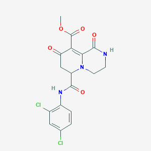 molecular formula C17H15Cl2N3O5 B15112765 methyl 6-[(2,4-dichlorophenyl)carbamoyl]-1,8-dioxo-1,3,4,6,7,8-hexahydro-2H-pyrido[1,2-a]pyrazine-9-carboxylate 