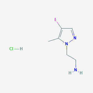 molecular formula C6H11ClIN3 B15112780 2-(4-Iodo-5-methyl-1H-pyrazol-1-yl)ethanamine 